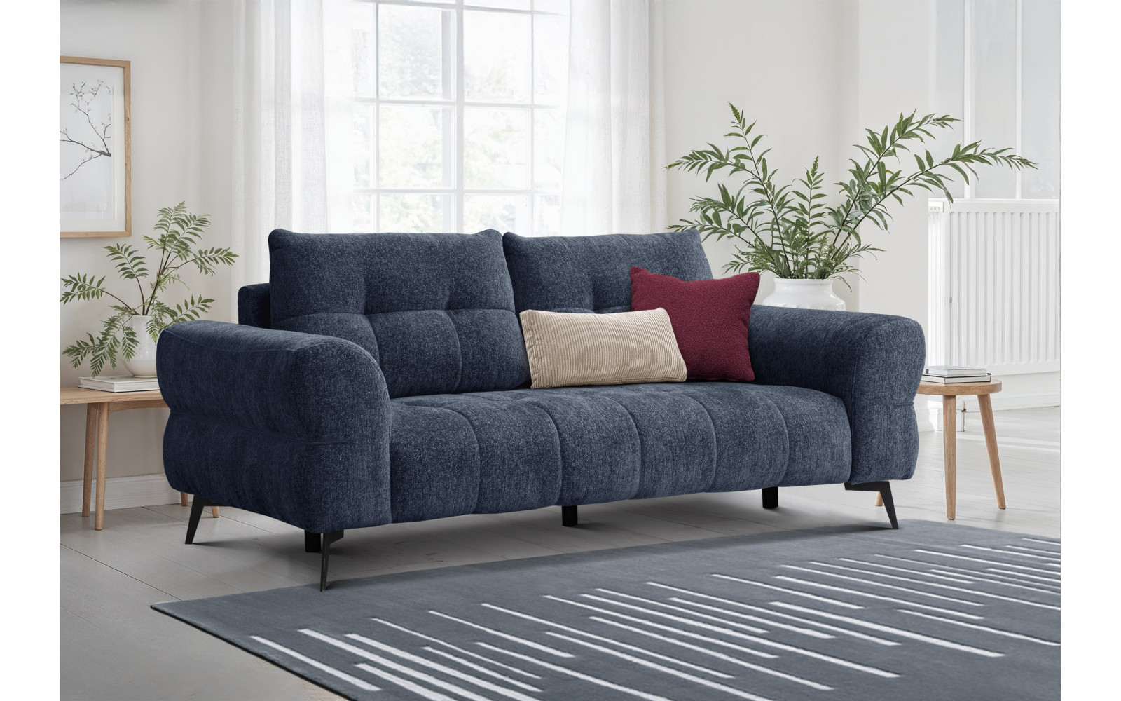 Sofa 3-Sitzer SALVINI, dunkelblau