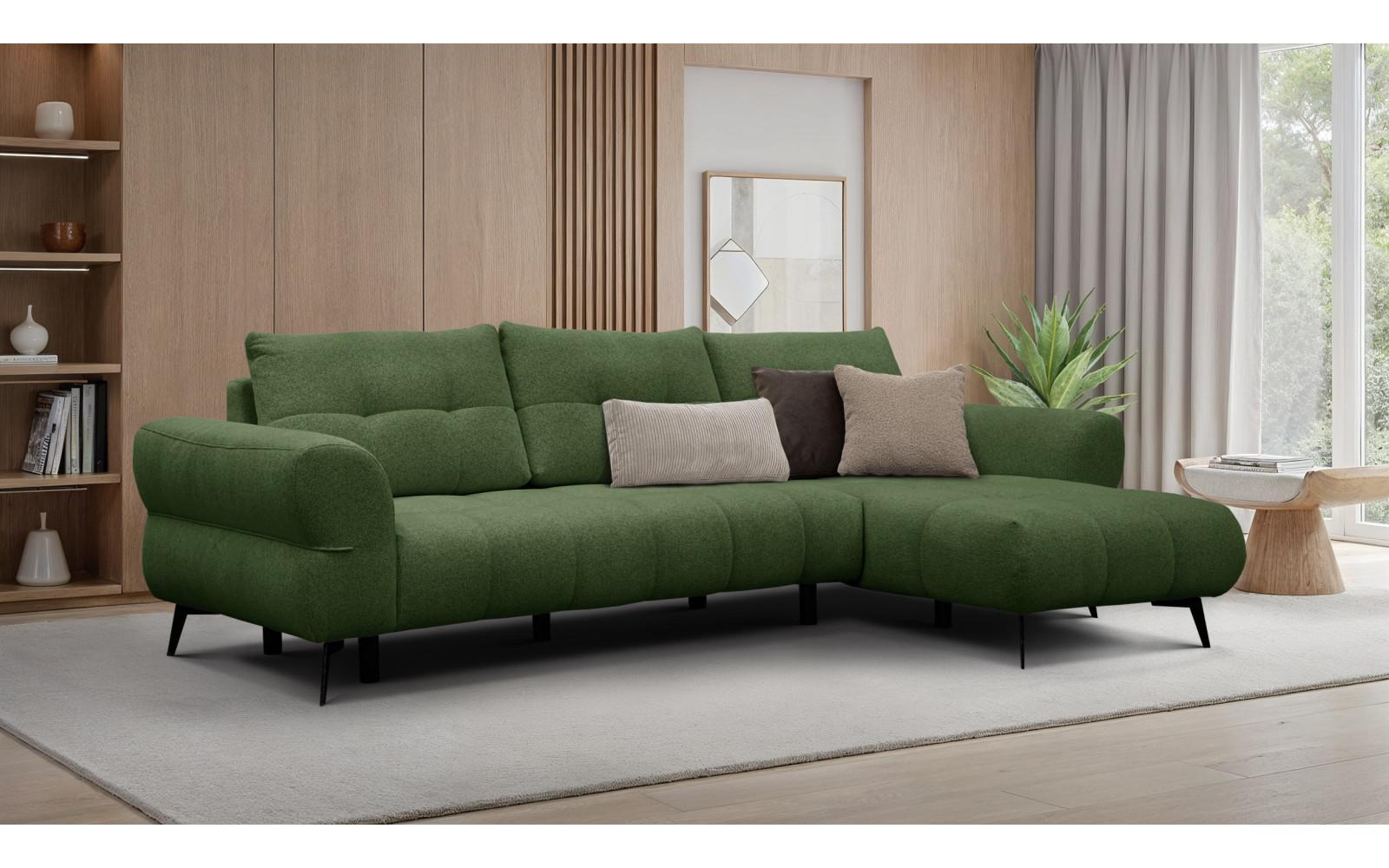 Ecksofa 4-Sitzer SALVINI, dunkelgrün