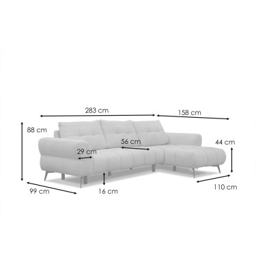 Ecksofa 4-Sitzer SALVINI, dunkelblau