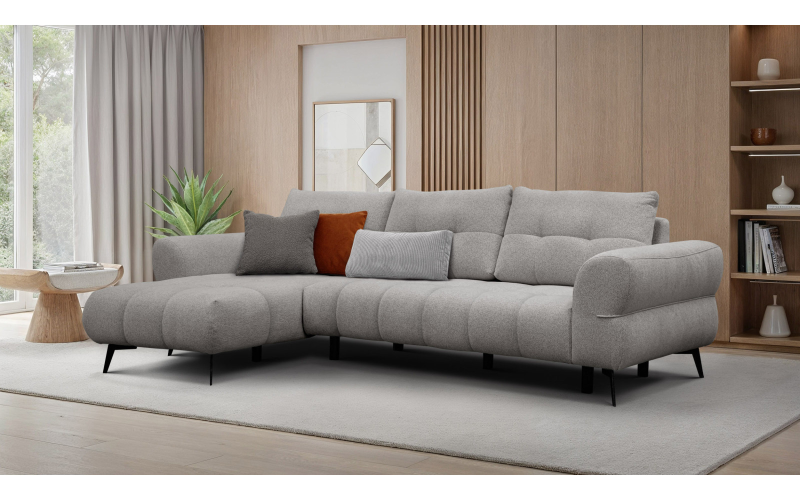 Ecksofa 4-Sitzer SALVINI, platingrau