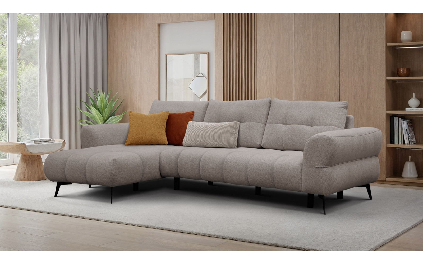 Ecksofa 4-Sitzer SALVINI, dunkelbeige