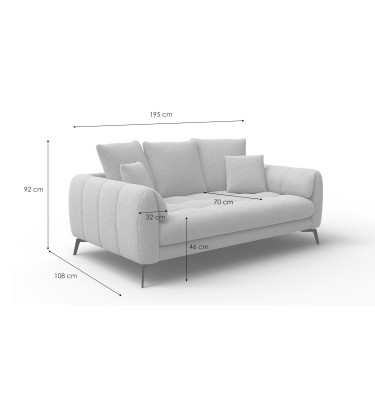 Sofa 2,5-Sitzer CALME, beige und écru