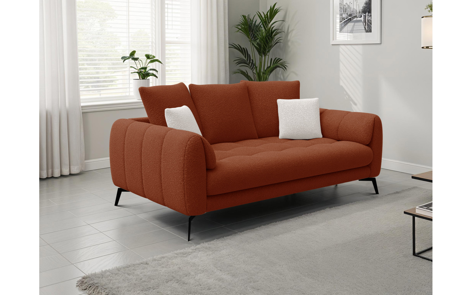 Sofa 2,5-Sitzer CALME, dunkelorange
