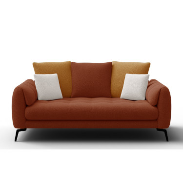 Sofa 2,5-Sitzer CALME, dunkelorange und écru