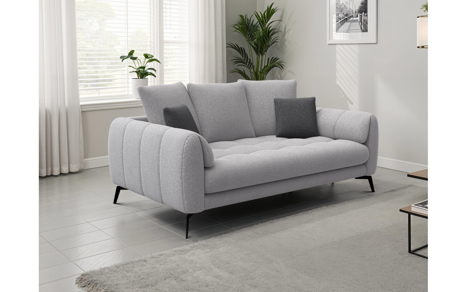 Sofa 2,5-Sitzer CALME, hellgrau