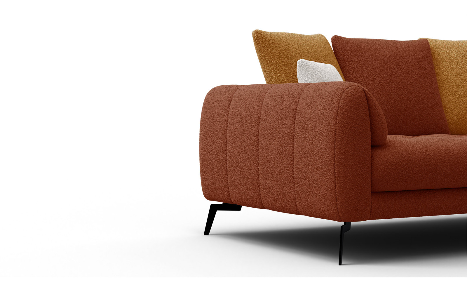 Sofa 2,5-Sitzer CALME, dunkelorange und écru