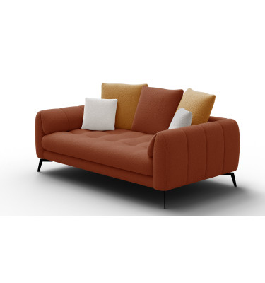 Sofa 2,5-Sitzer CALME, dunkelorange und écru