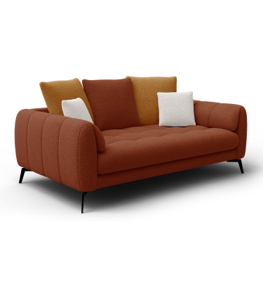 Sofa 2,5-Sitzer CALME, dunkelorange und écru