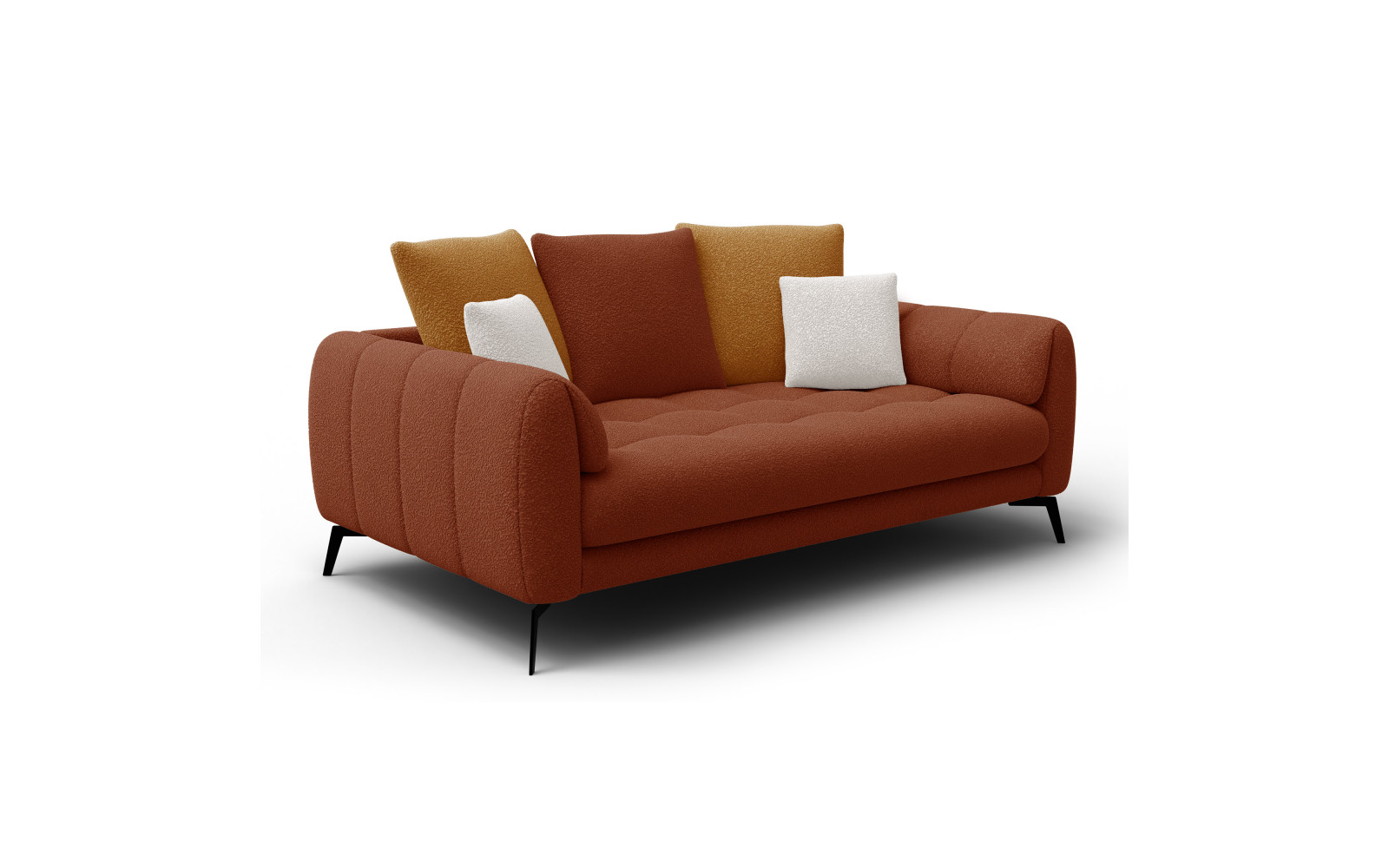 Sofa 2,5-Sitzer CALME, dunkelorange und écru