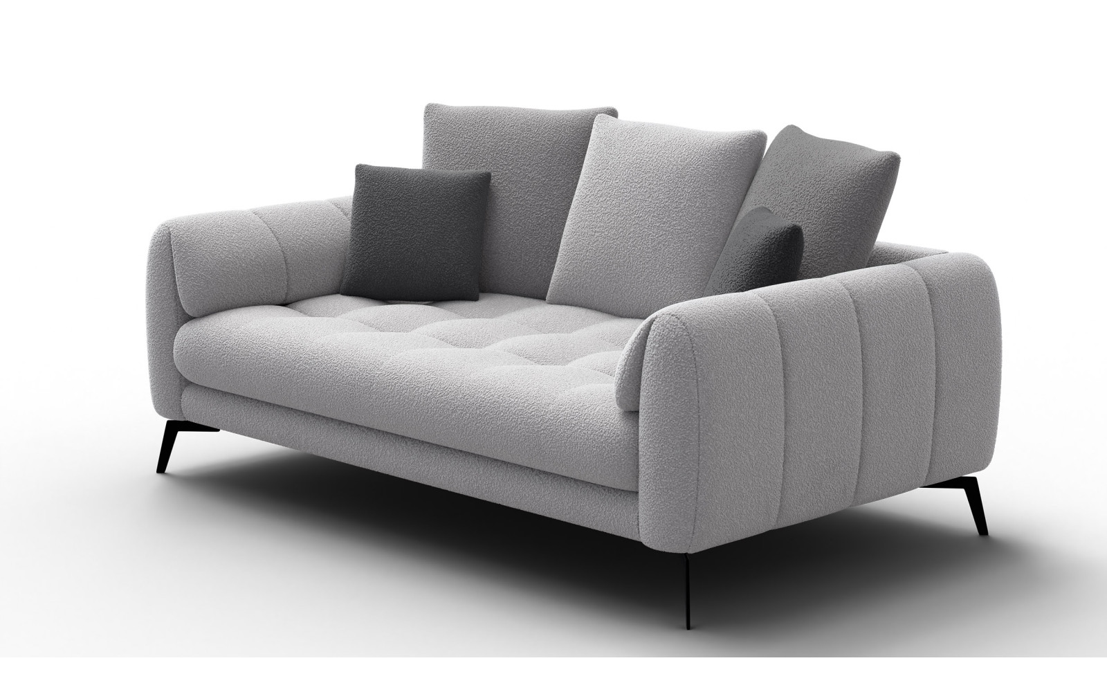 Sofa 2,5-Sitzer CALME, hellgrau und dunkelgrau