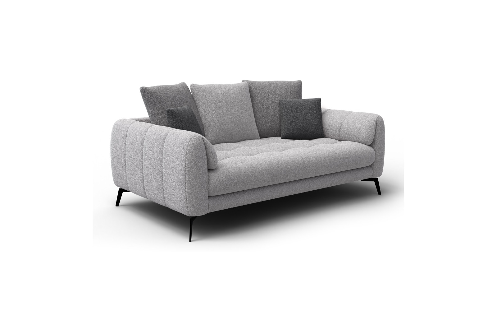 Sofa 2,5-Sitzer CALME, hellgrau und dunkelgrau