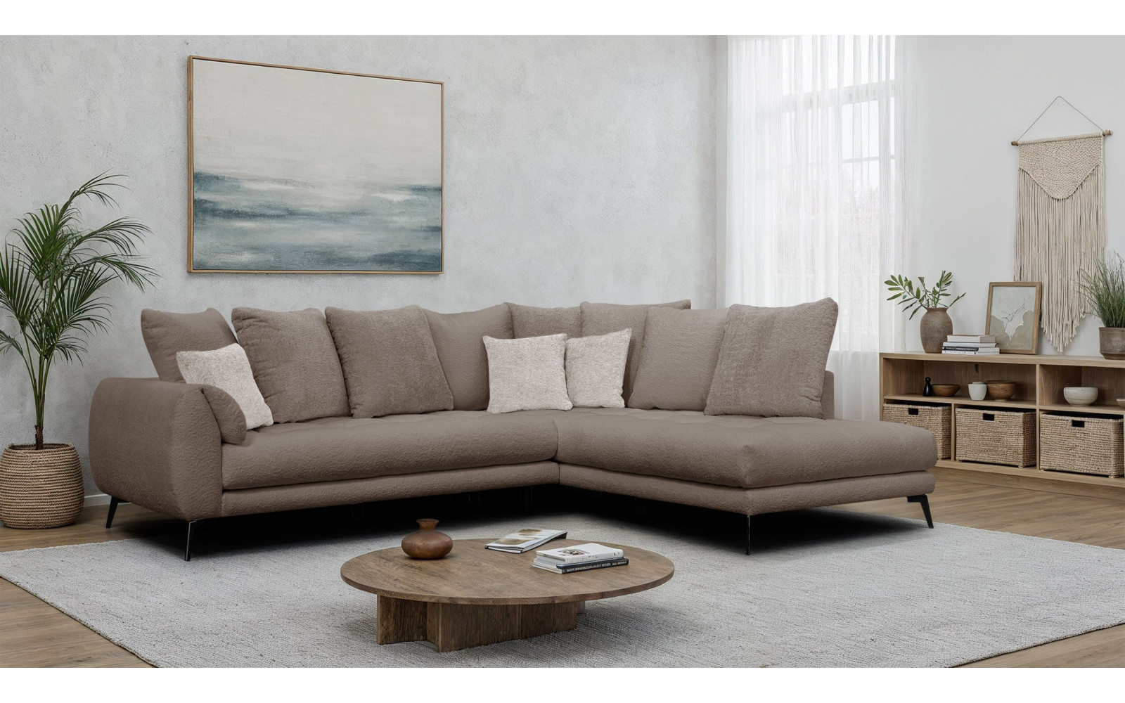Ecksofa 5-Sitzer CALME, creme