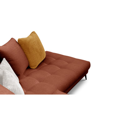 Ecksofa 5-Sitzer CALME, dunkelorange und écru