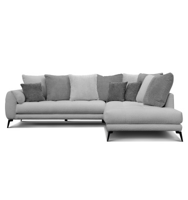Ecksofa 5-Sitzer CALME, hellgrau und dunkelgrau