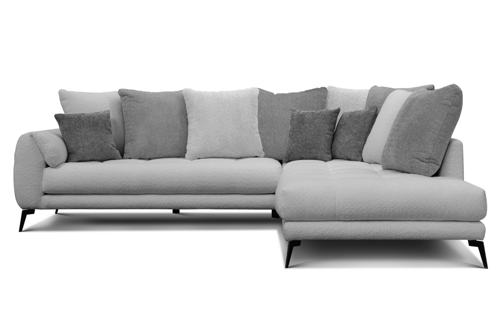 Ecksofa 5-Sitzer CALME, hellgrau und dunkelgrau