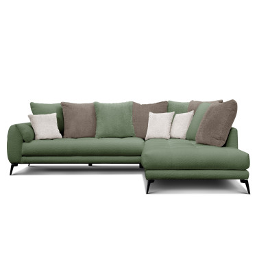 Ecksofa 5-Sitzer CALME, olive und beige