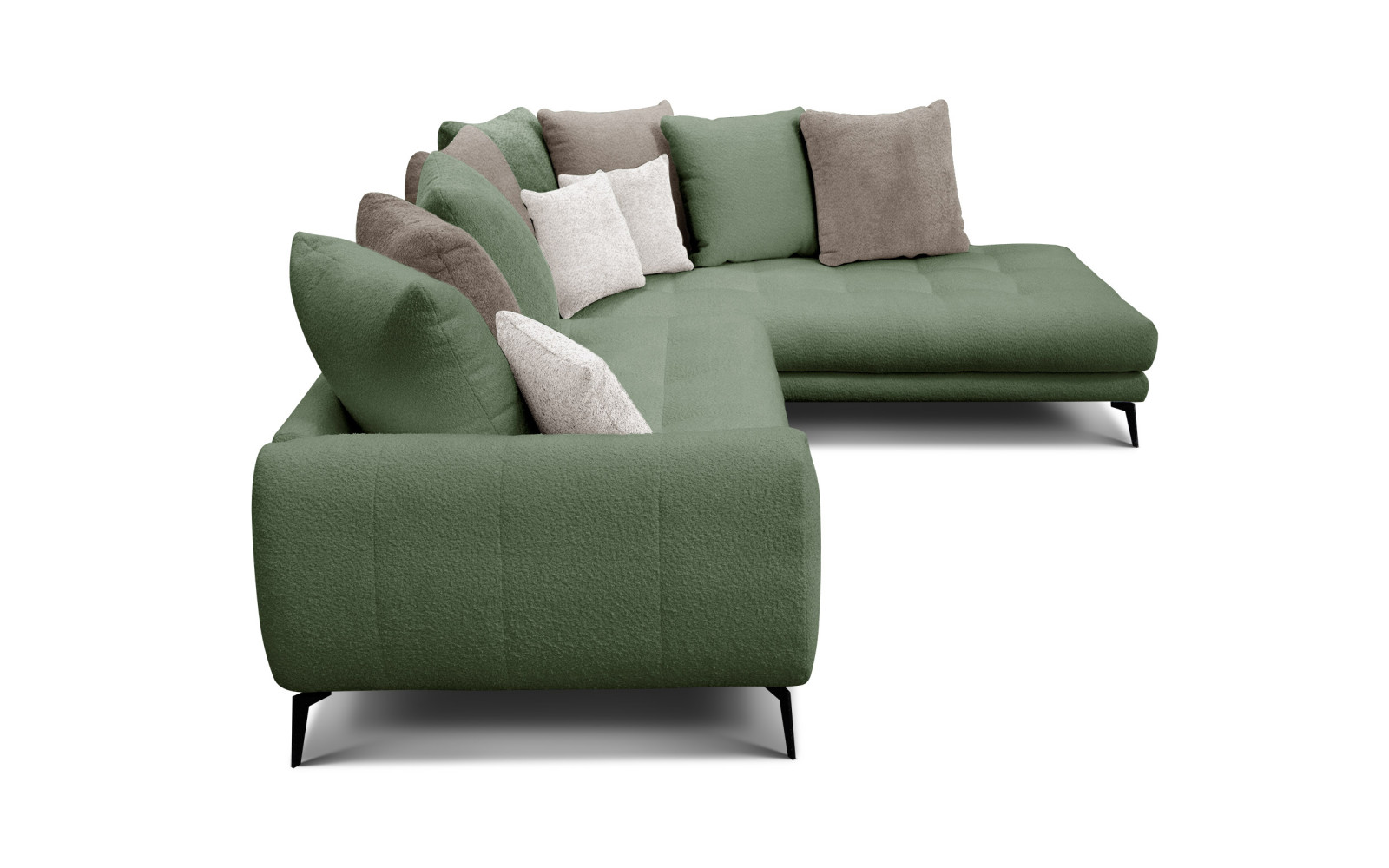 Ecksofa 5-Sitzer CALME, olive und beige