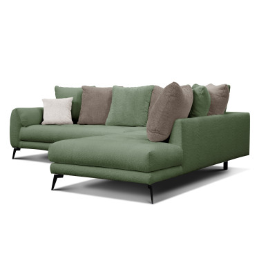 Ecksofa 5-Sitzer CALME, olive und beige