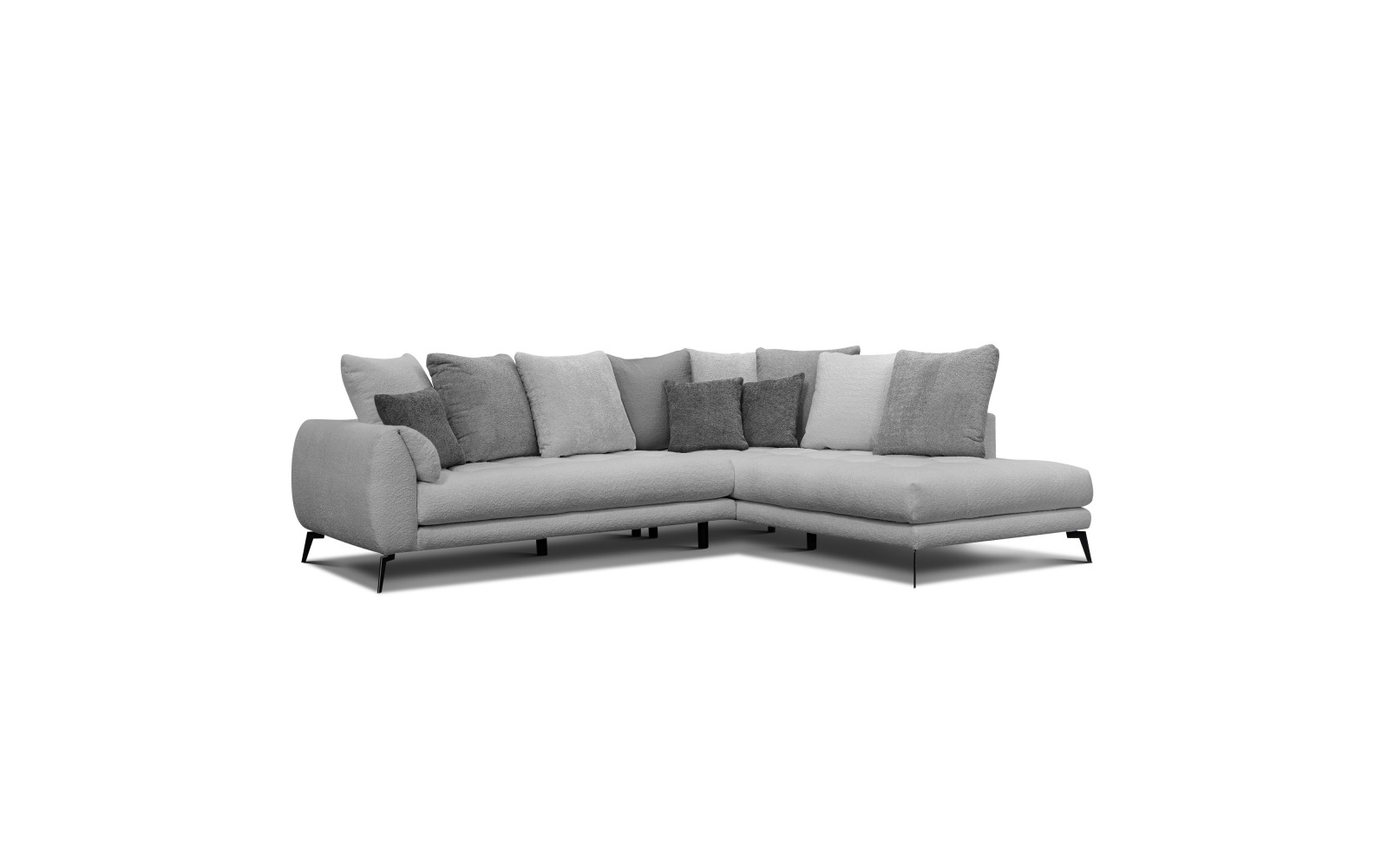 Ecksofa 5-Sitzer CALME, hellgrau und dunkelgrau