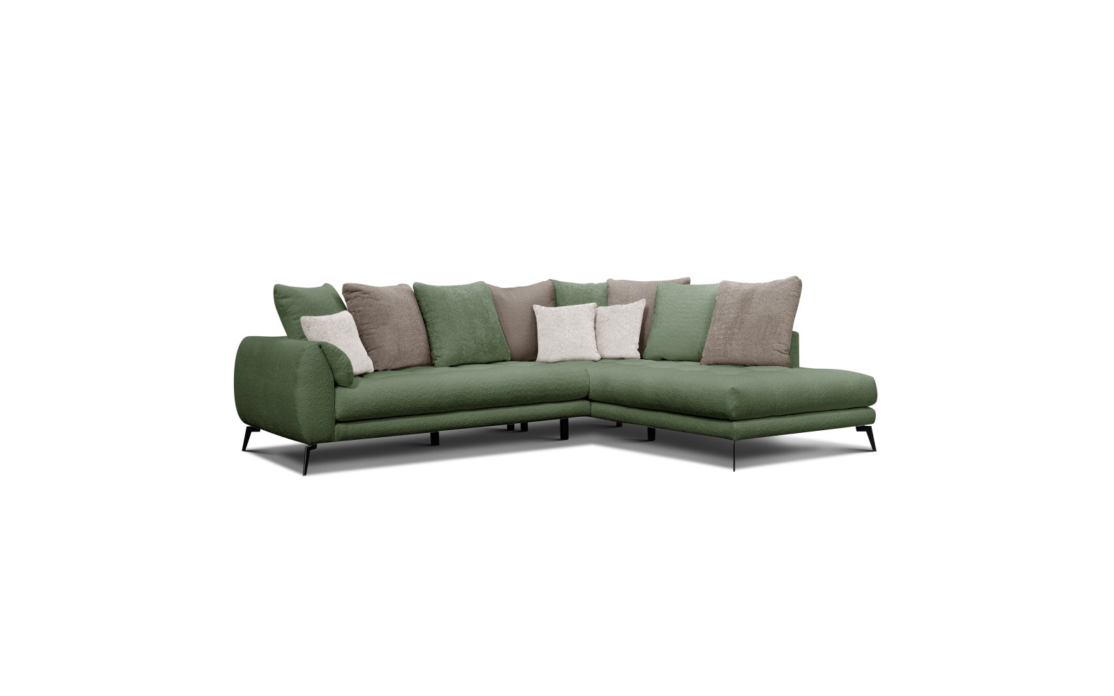 Ecksofa 5-Sitzer CALME, olive und beige