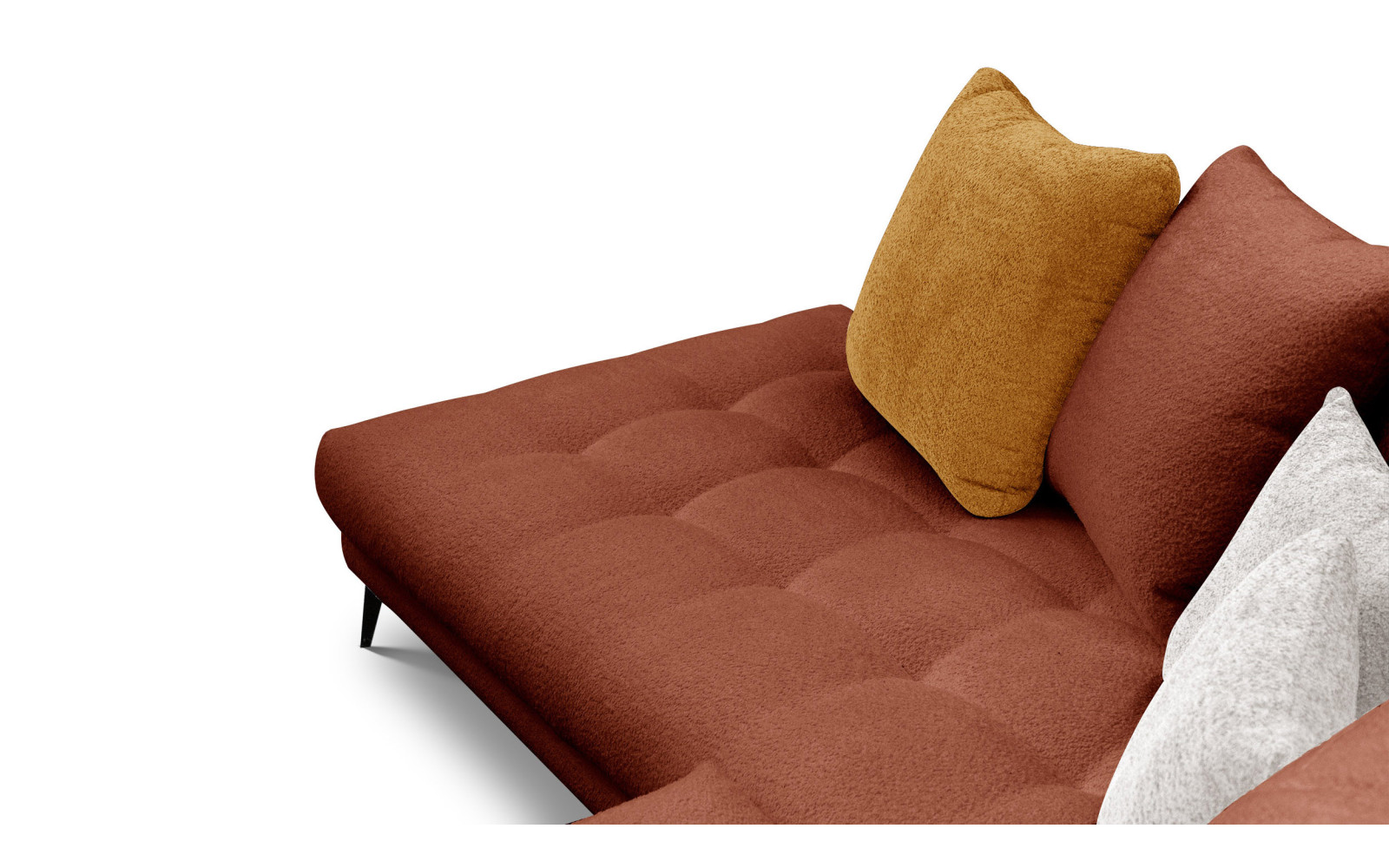 Ecksofa 5-Sitzer CALME, dunkelorange und écru