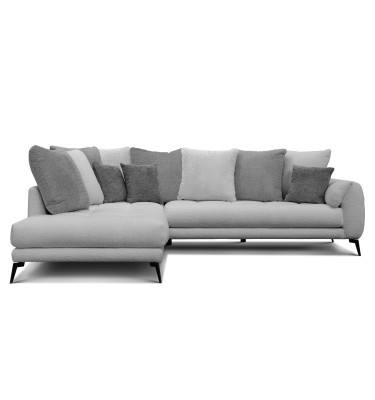 Ecksofa 5-Sitzer CALME, hellgrau und dunkelgrau