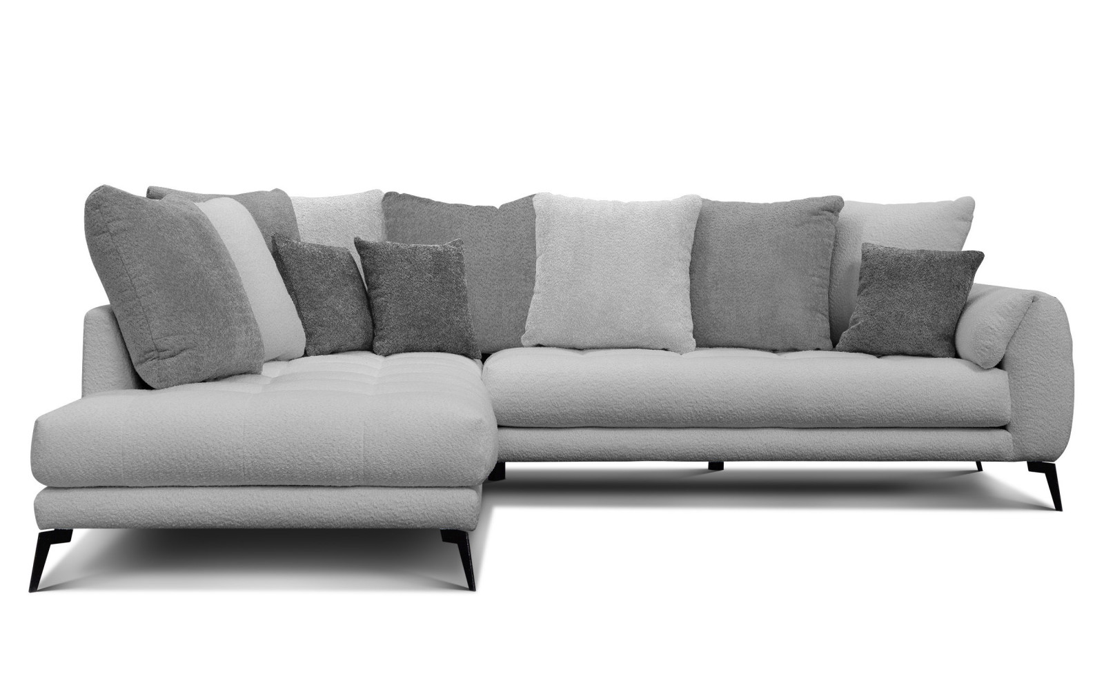 Ecksofa 5-Sitzer CALME, hellgrau und dunkelgrau