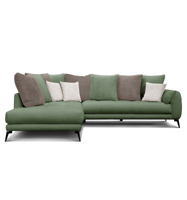 Ecksofa 5-Sitzer CALME, olive und beige