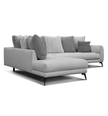 Ecksofa 5-Sitzer CALME, hellgrau und dunkelgrau