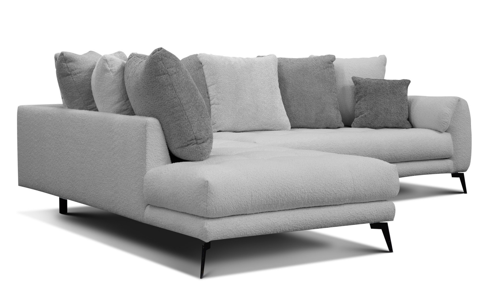 Ecksofa 5-Sitzer CALME, hellgrau und dunkelgrau