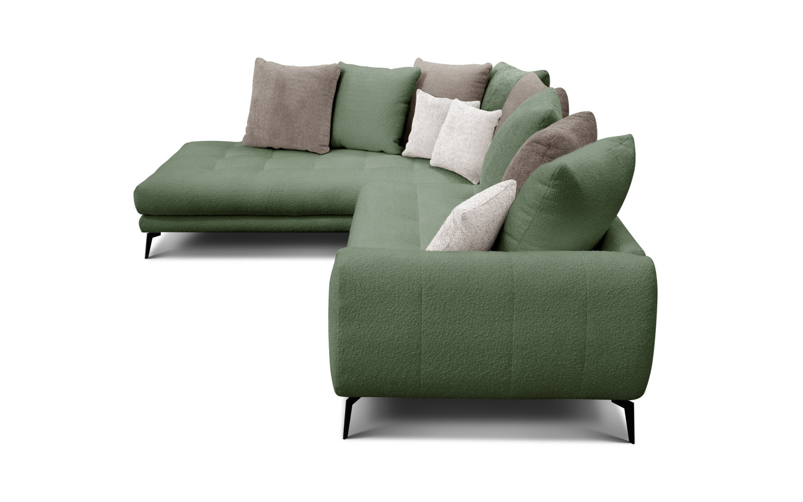 Ecksofa 5-Sitzer CALME, olive und beige