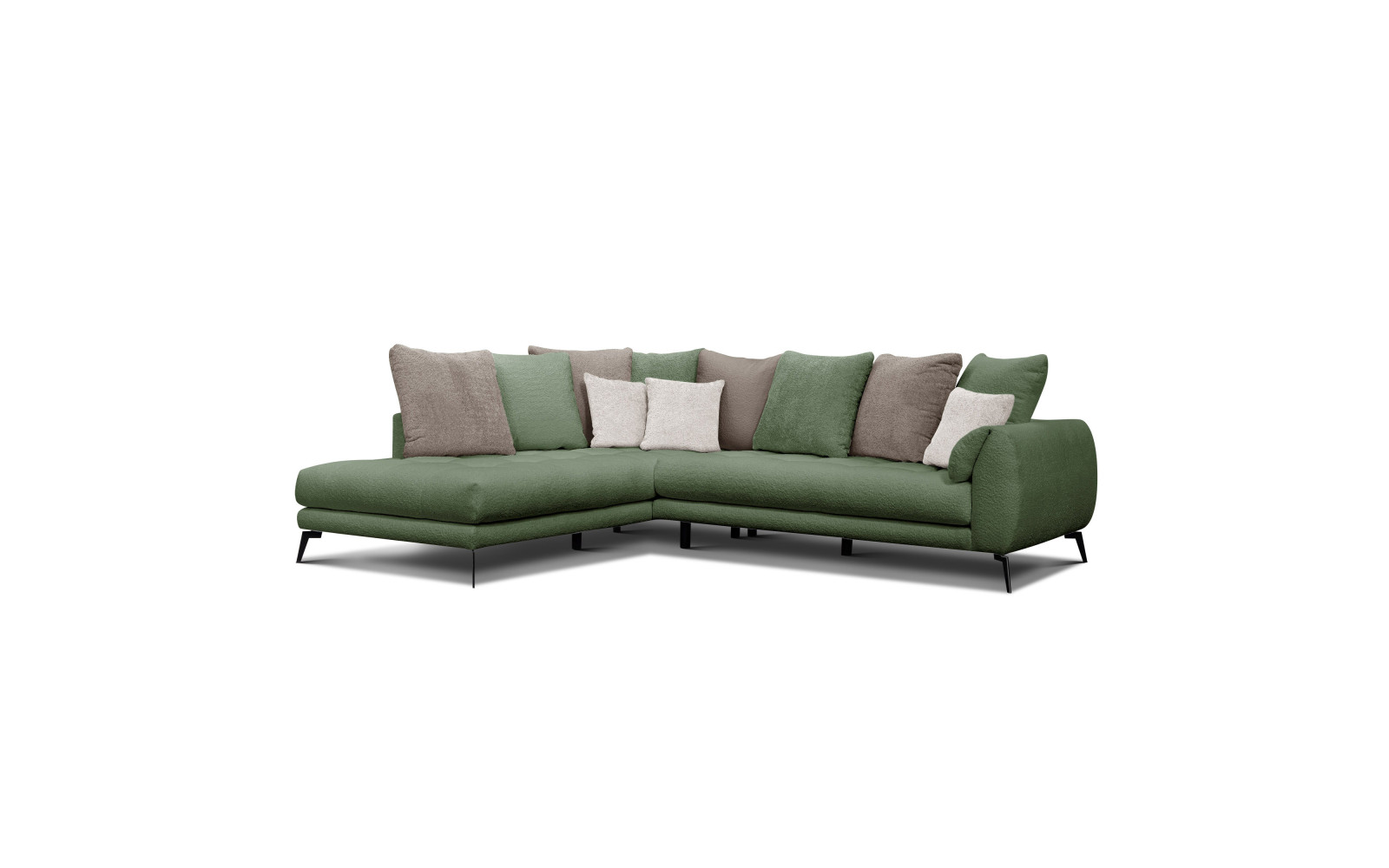 Ecksofa 5-Sitzer CALME, olive und beige