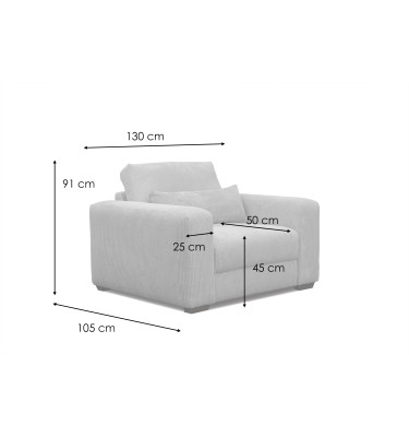 Sessel OLI, perlweiß