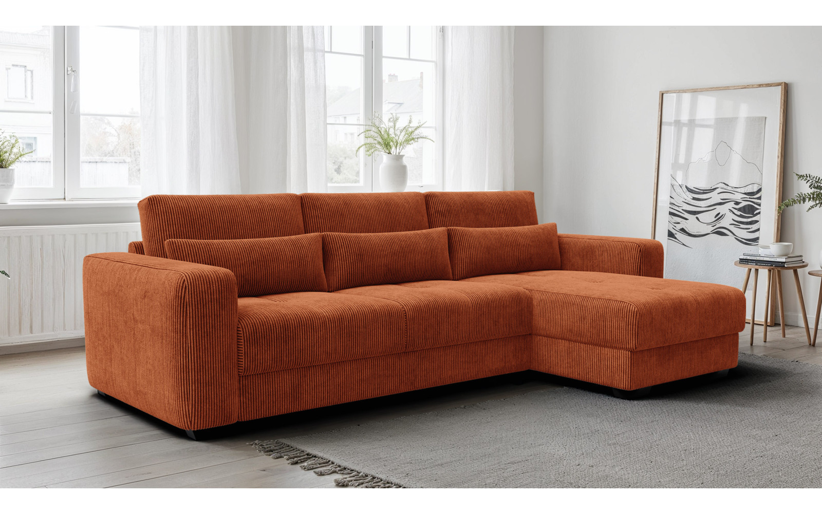 Ecksofa 4-Sitzer rechts OLI, orange