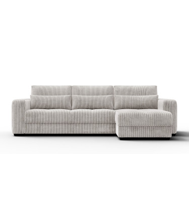 Ecksofa 4-Sitzer rechts OLI, perlweiß