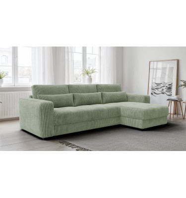 Ecksofa 4-Sitzer rechts OLI, salbeigrün