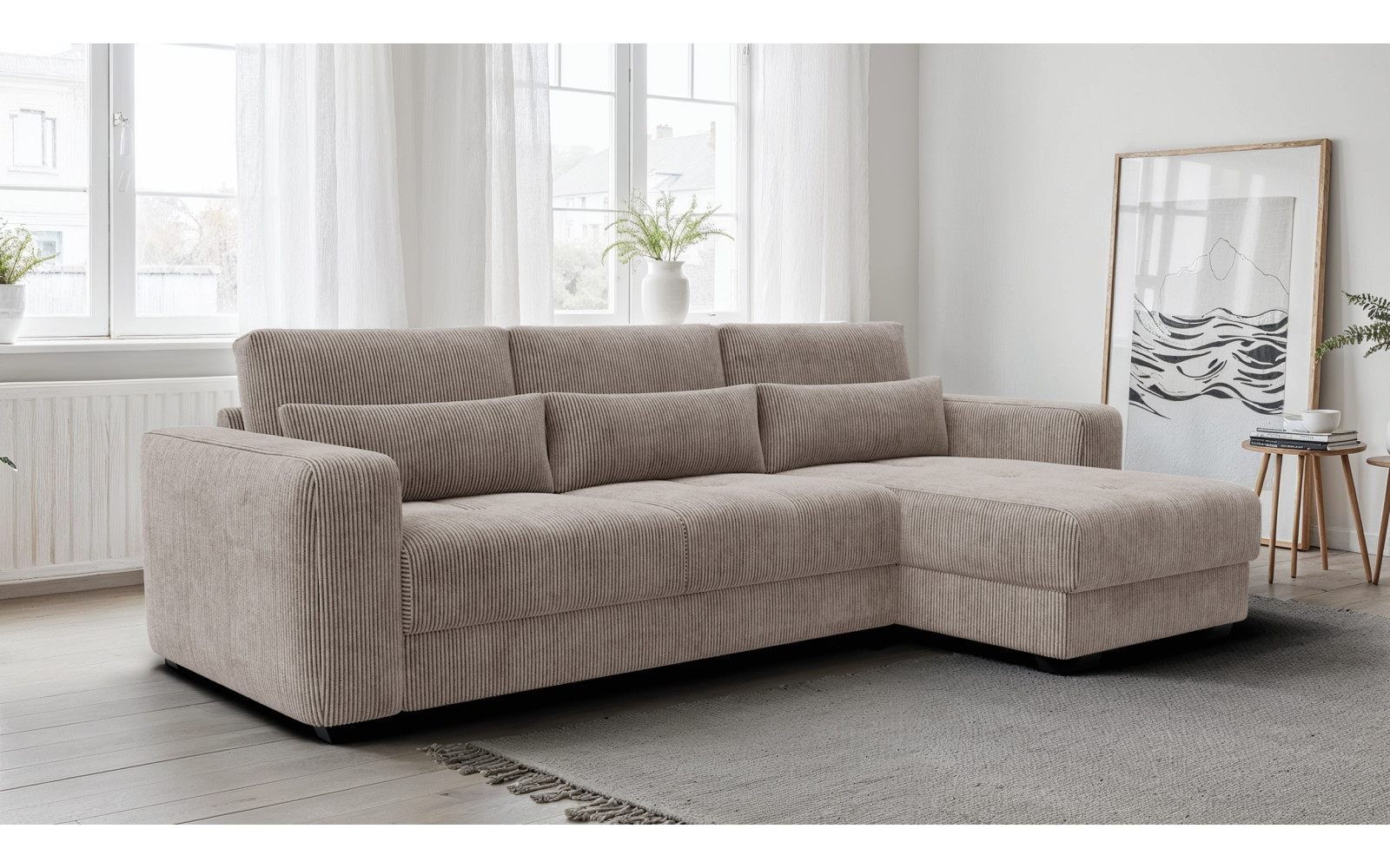 Ecksofa 4-Sitzer rechts OLI, taupe