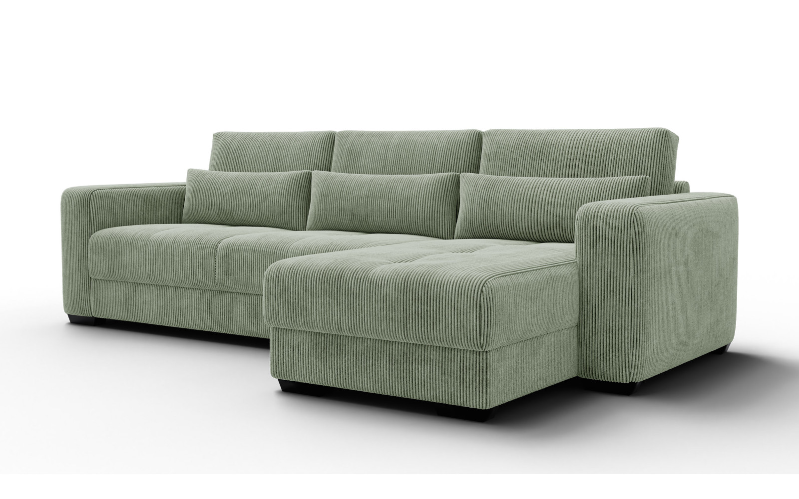 Ecksofa 4-Sitzer rechts OLI, salbeigrün