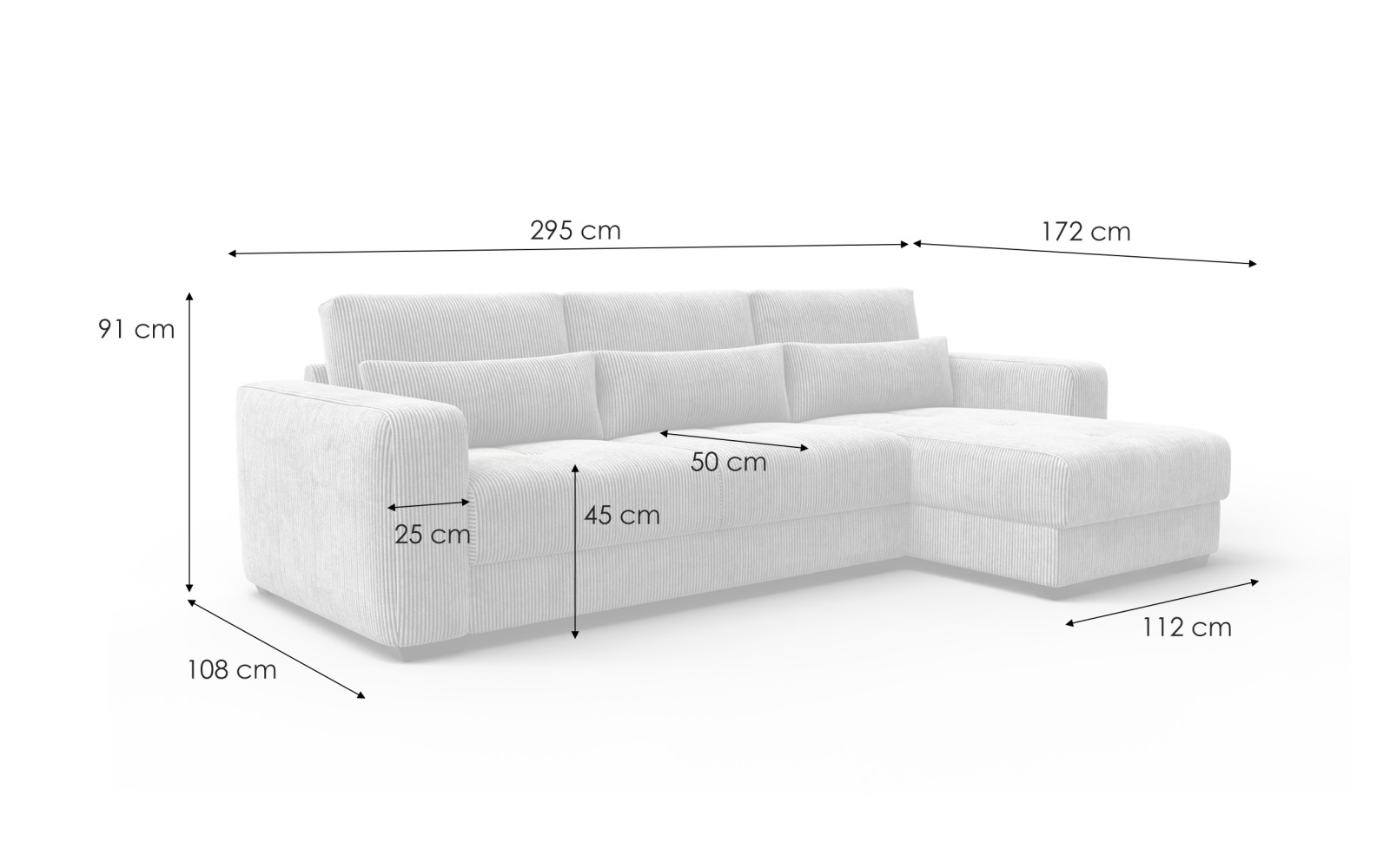 Ecksofa 4-Sitzer rechts OLI, taupe