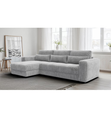 Ecksofa 4-Sitzer links OLI, hellgrau