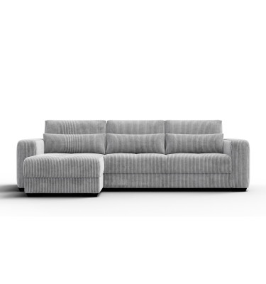 Ecksofa 4-Sitzer links OLI, hellgrau