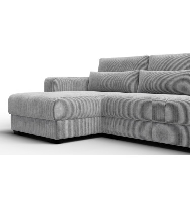 Ecksofa 4-Sitzer links OLI, hellgrau