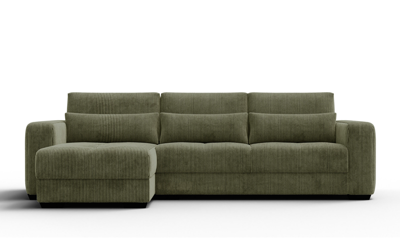 Ecksofa 4-Sitzer links OLI, olivgrün