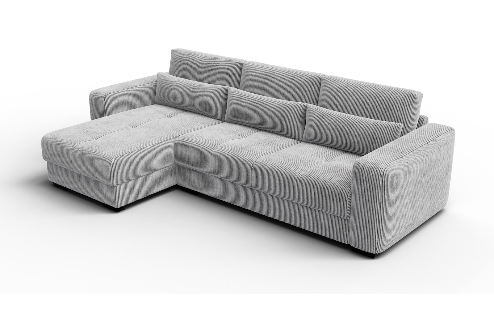 Ecksofa 4-Sitzer links OLI, hellgrau