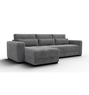 Ecksofa 4-Sitzer links OLI, dunkelgrau