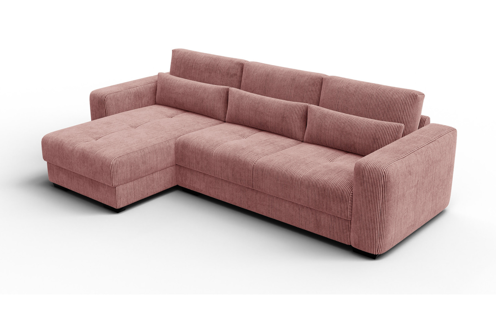 Ecksofa 4-Sitzer links OLI, altrosa