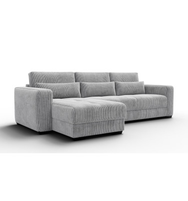 Ecksofa 4-Sitzer links OLI, hellgrau