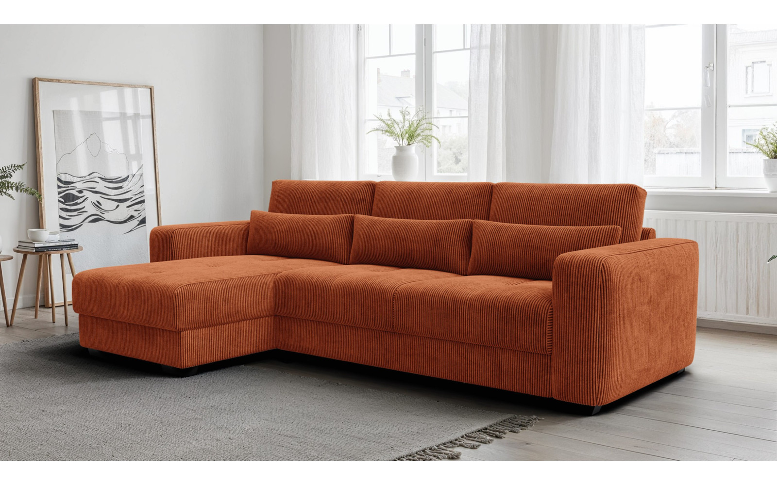 Ecksofa 4-Sitzer links OLI, orange