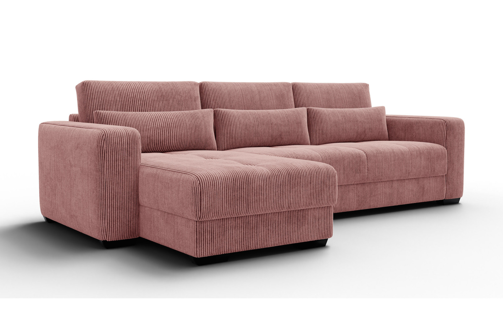 Ecksofa 4-Sitzer links OLI, altrosa