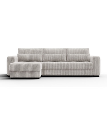 Ecksofa 4-Sitzer links OLI, perlweiß